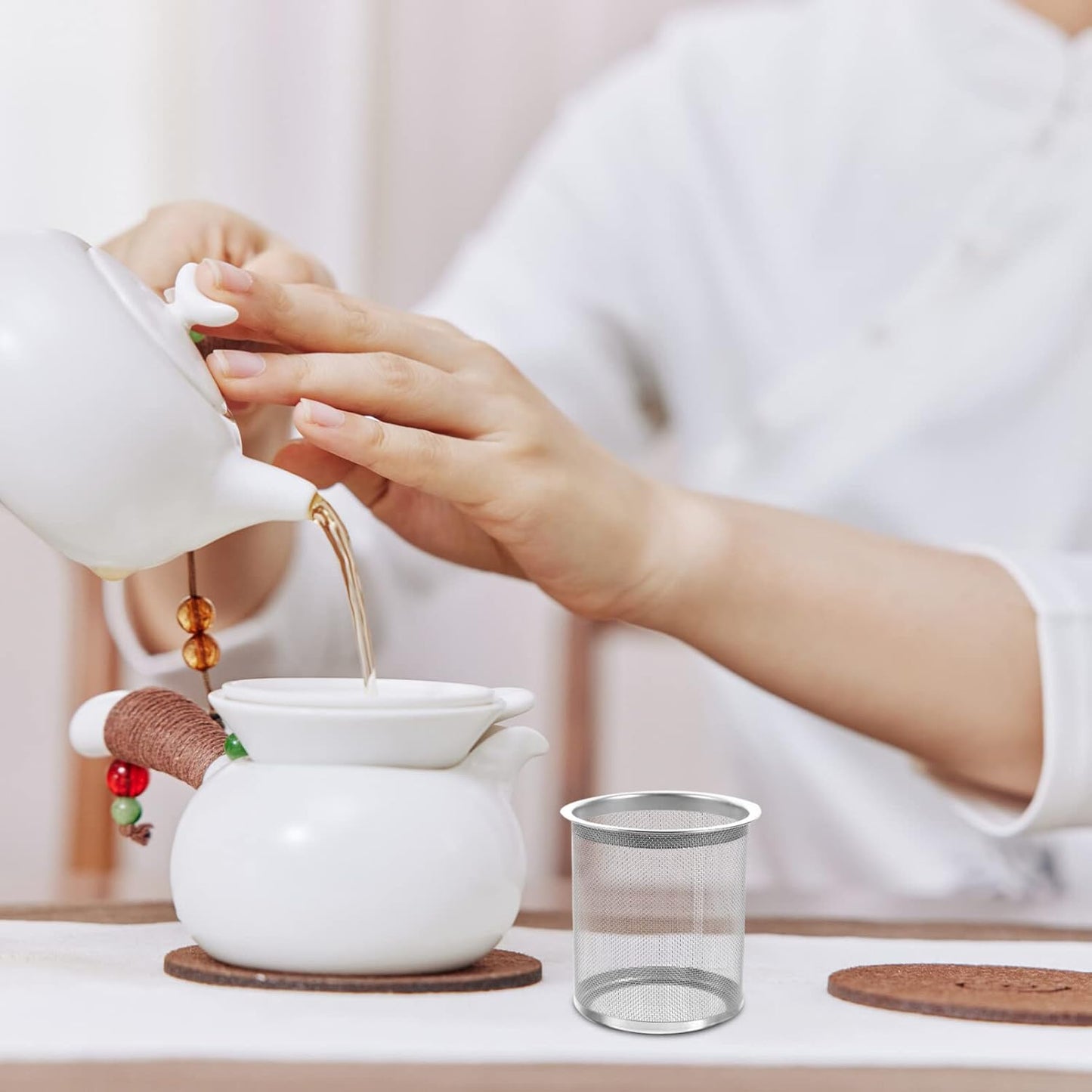 Kichvoe Stainless Steel Tea Strainer, Tea Kettle, and Mug Filter for Brewing Tea