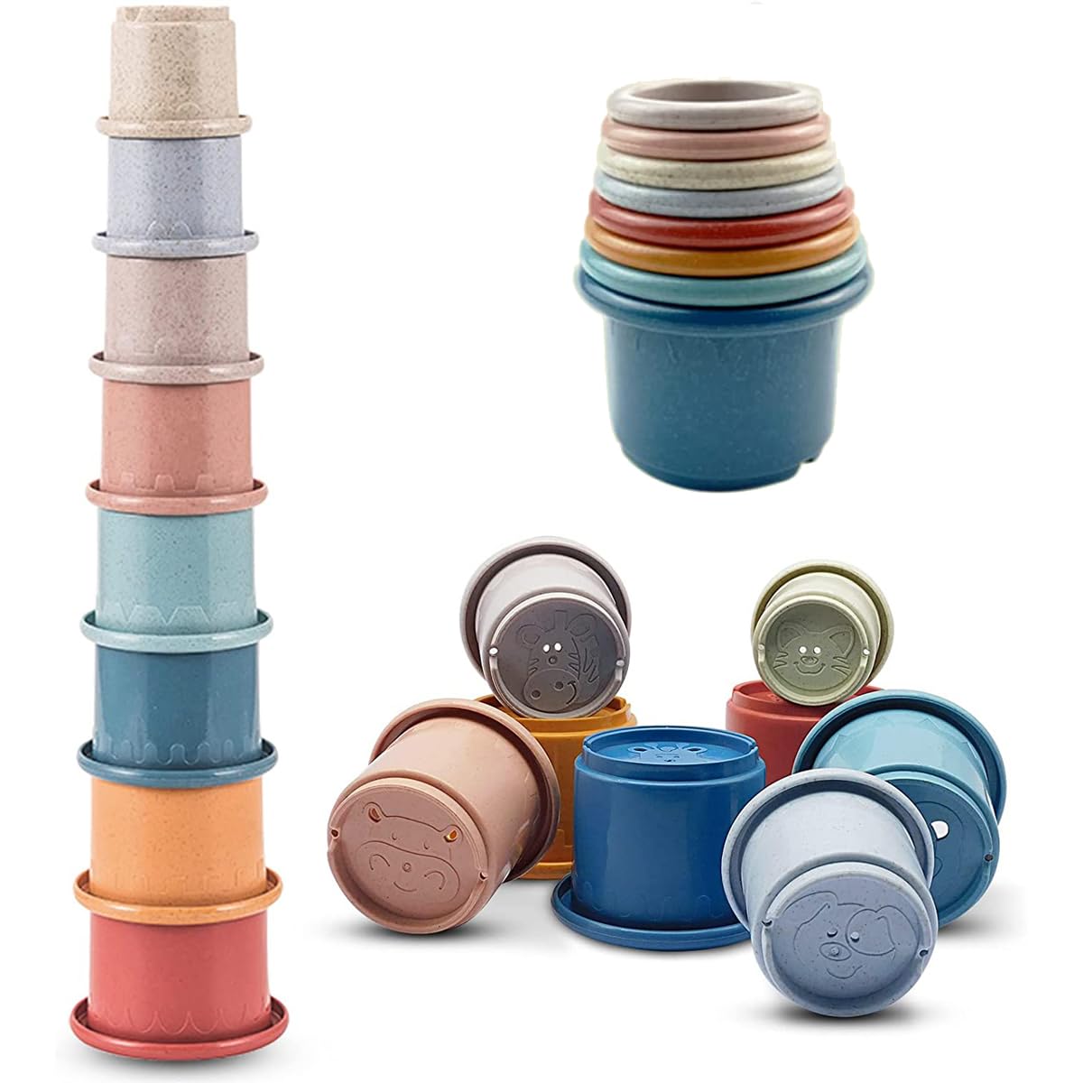 Cosaway Baby Stacking Nesting Cups Toys for Baby 6 to 12 Months, Montessori Toys for Toddler Gifts 1 2 3 Year Old