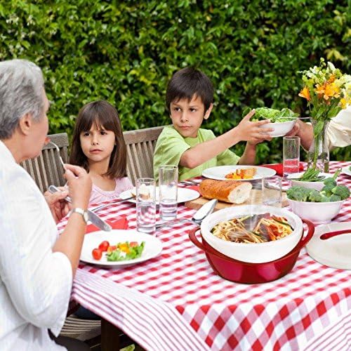Pinnacle Large Insulated Casserole Dish with Lid, 2.6 qt. - Elegant Hot Pot Food Warmer/Cooler, Red