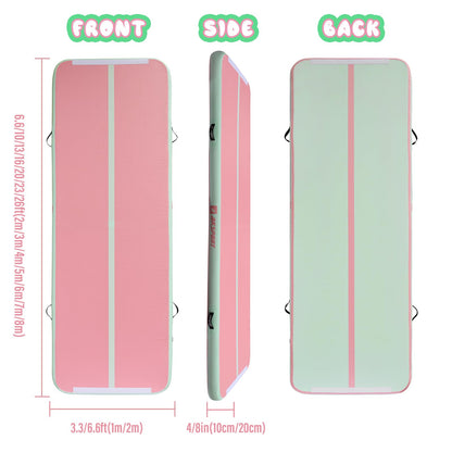 AKSPORT Inflatable Gymnatsics Mat Tumble Track 10ft 13ft 16ft 20ft 23ft Air Tumbling Mat with Air Pump for Home Use/Training/Cheerleading/Yoga