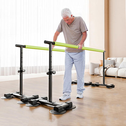 HUDABAIDI Parallel Bars for Physical Therapy, 6.57Ft, Height Adjustable, Black and Green