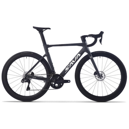SAVADECK Carbon Siber Road Bike, 24 Speeds Shifting Road Bicycle with Shimano Ultegra Di2 8170 Groupset, Carbon Race Bike with Carbon Frame and Carbon Wheelset Disc Brake for Adult(Black,51cm)