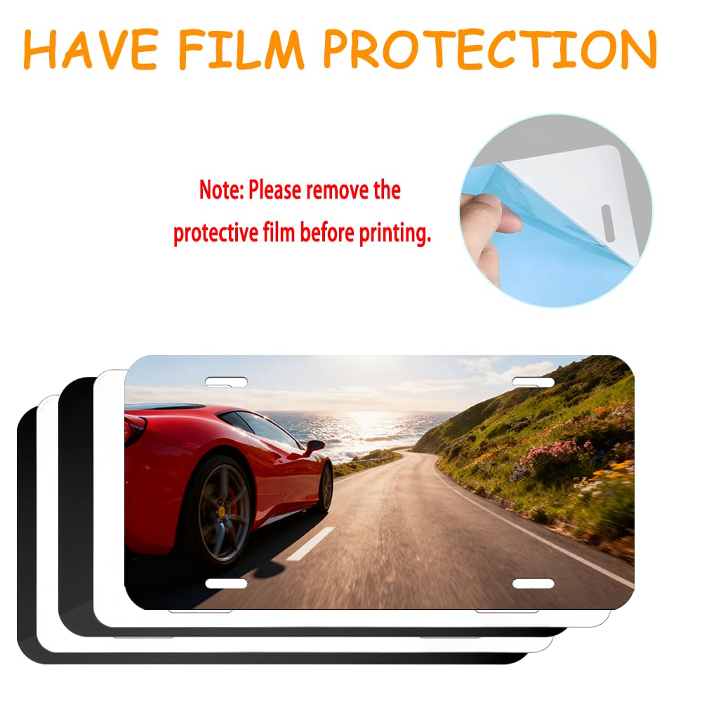 20 Pack Sublimation License Plate Blanks, 10 Black & 10 White, Metal Aluminum DIY Custom License Plates with Screw Sets 0.6mm Sublimation Blank License Plate for Automotive and Home Decoration