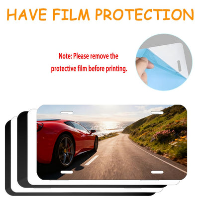 50 Pack Sublimation License Plate Blanks, 25 Black & 25 White, Metal Aluminum DIY Custom License Plates with Screw Sets 0.6mm Sublimation Blank License Plate for Automotive and Home Decoration