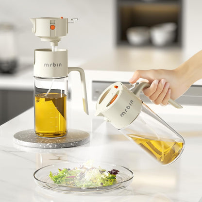 2 1 550ml 18.5oz MRBIN in Olive Oil Dispenser Spray and Pour, / Food Grade Glass Avocado Mist Bottle, Vinegar