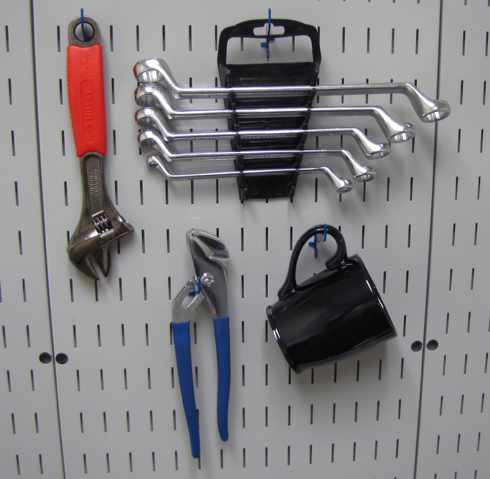 Wall Control KT-200-DLX Blue Slotted Metal Pegboard Hook Kit for Storage & Organization – Deluxe Assortment, 50 lbs Capacity, Made in USA