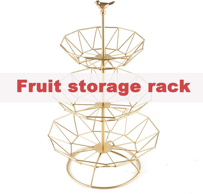 Wrought Iron 3 Tier Fruit Tray, Serving Tray for Fruits, Desserts, Candy Buffet Plates for Family Dinner