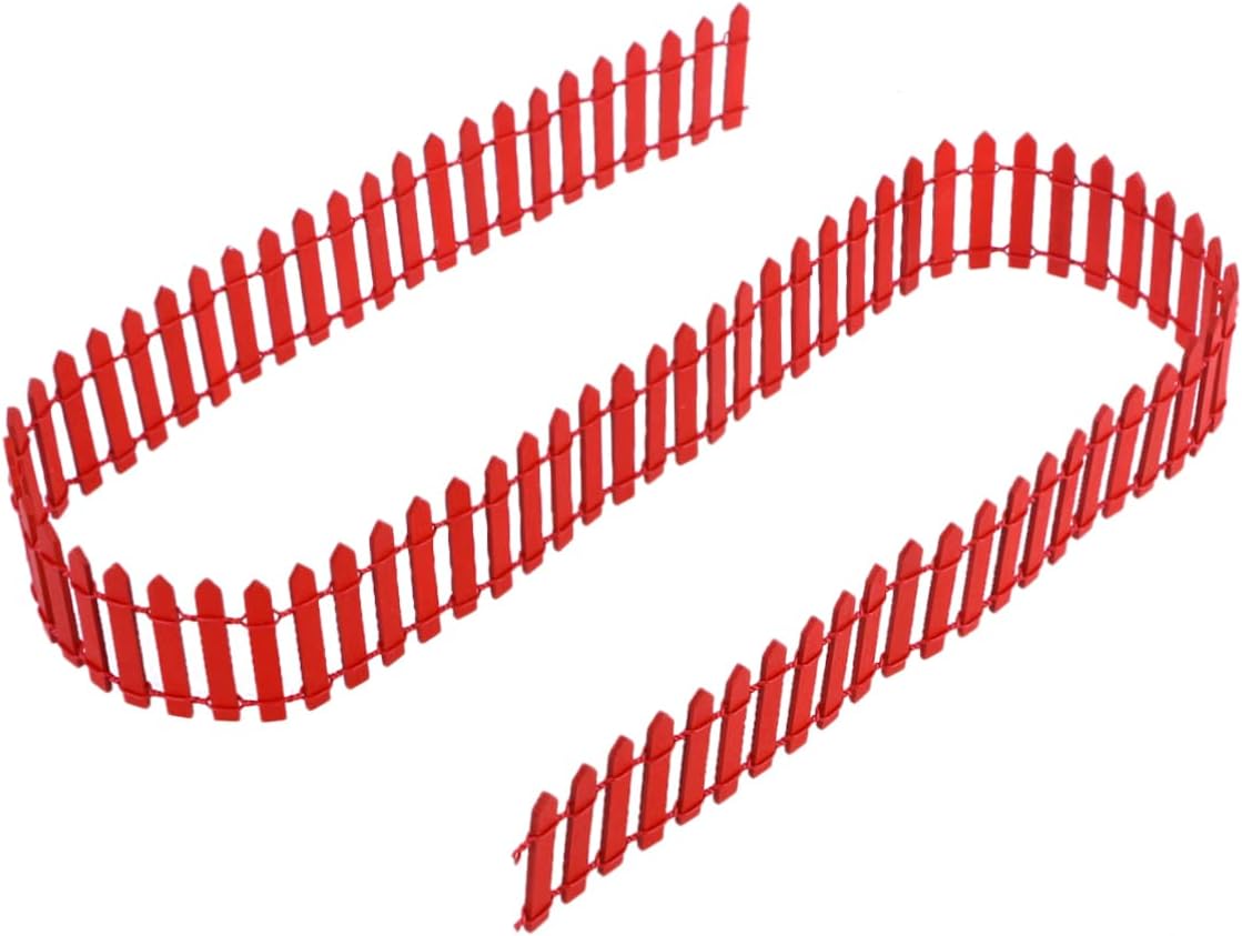 Yardwe 2pcs DIY Picket Garden Plastic Rail Fence Mini Fence for Christmas Village Trees Supplies