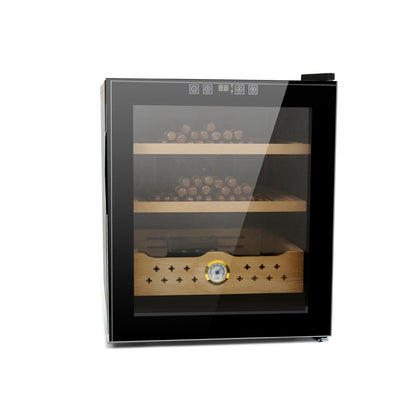 50L Electric Cigar Humidor, 300 Counts LED Lighted Temperature Control Cigar Storage Cabinet with Spanish Cedar Wood Shelves