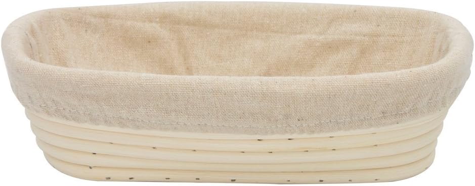 BetterJonny 9 inch Rectangle Banneton Bread Proofing Basket, Rattan + Liner Combo for Bakers