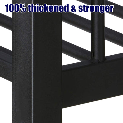 SIGONE Stronger & Safer Metal Bunk Bed Queen Over Queen Size Bunkbed, More Stable Heavy Duty Thickened Steel Bunk Queen Bed with Reinforced Legs & Ladders (Easier to Assemble)