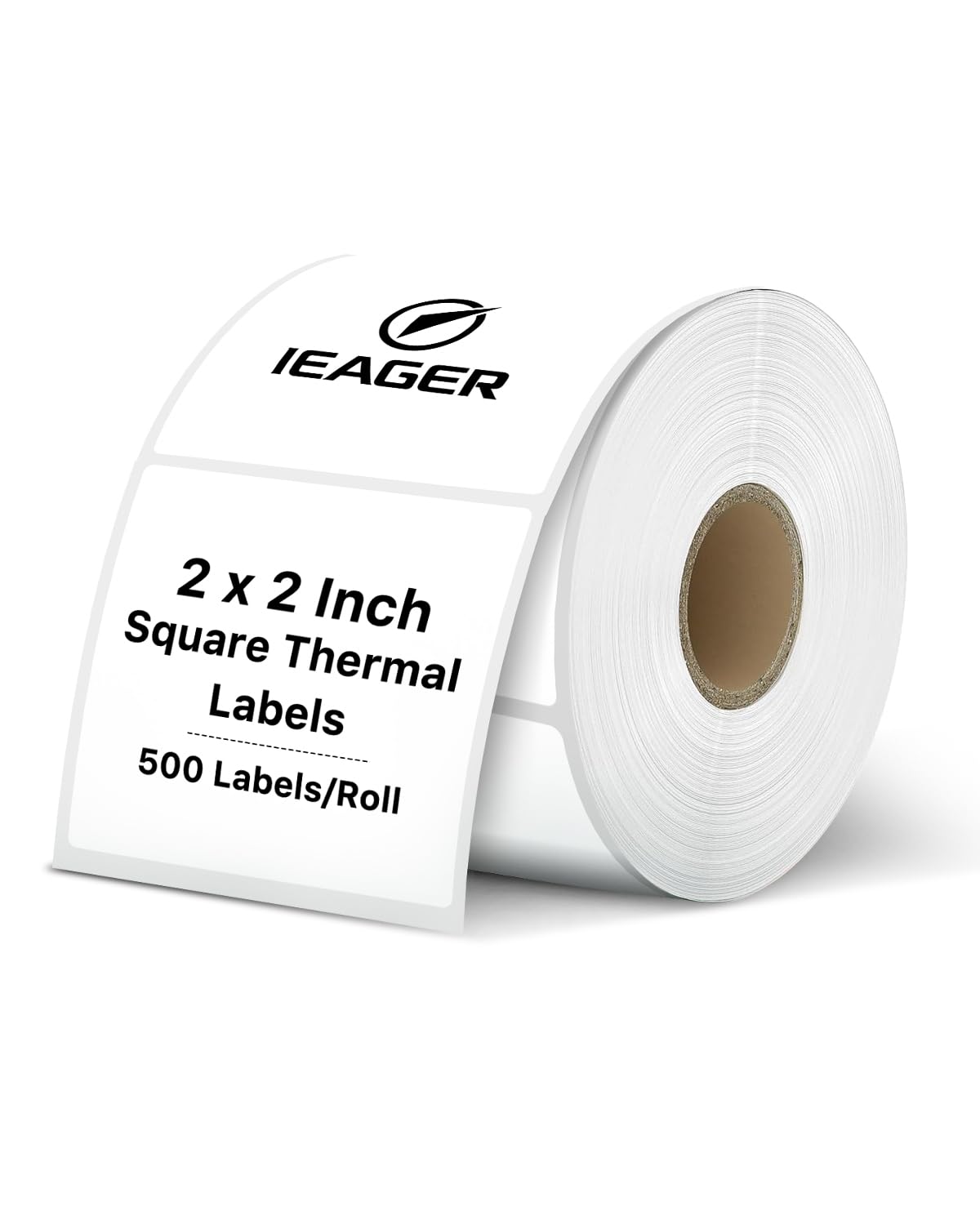 iEager 2"x2" White Square Thermal Printer Labels, Durable Label Stickers for Barcode, Logo, 500 Labels/Roll