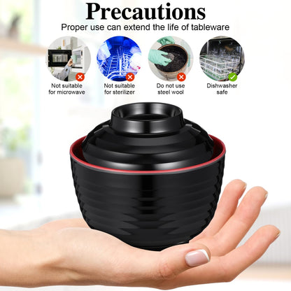 Luxshiny 3 Set Japanese Style Miso Soup Bowls Lids Bowls Hot Pot Rice Noodles Salad Traditional Lacquered Design Microwave Dishwasher Safe