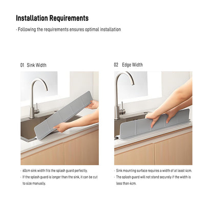 23-inch Silicone Sink Splash Guard - Strong Suction Water Barrier for RV Sinks, Pet Bathing,and Small Kitchens - Self-Draining Design, Dishwasher-Safe