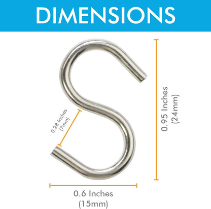 Millennial Essentials Mini S Hooks, 200pcs S Shaped Wire Hook Hangers for DIY Crafts, Jewelry, Key Chain