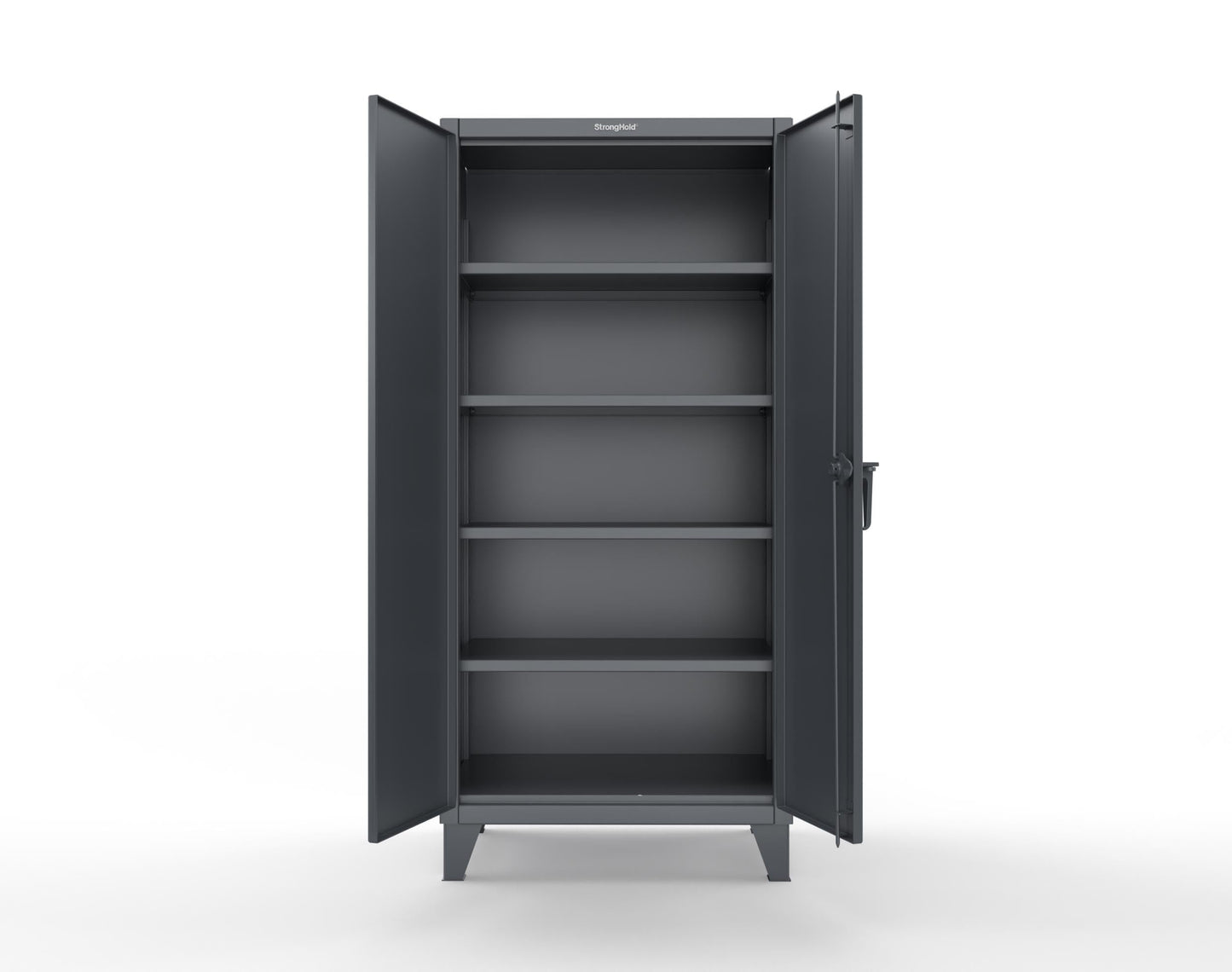 Strong Hold, 36" W x 24" D x 78" H, Industrial Cabinet, Heavy-Duty, Welded and Assembled, 12-Gauge Steel, Dark Gray, 4 Adjustable Shelves with 1,900 lbs. Capacity - USA, 36-244