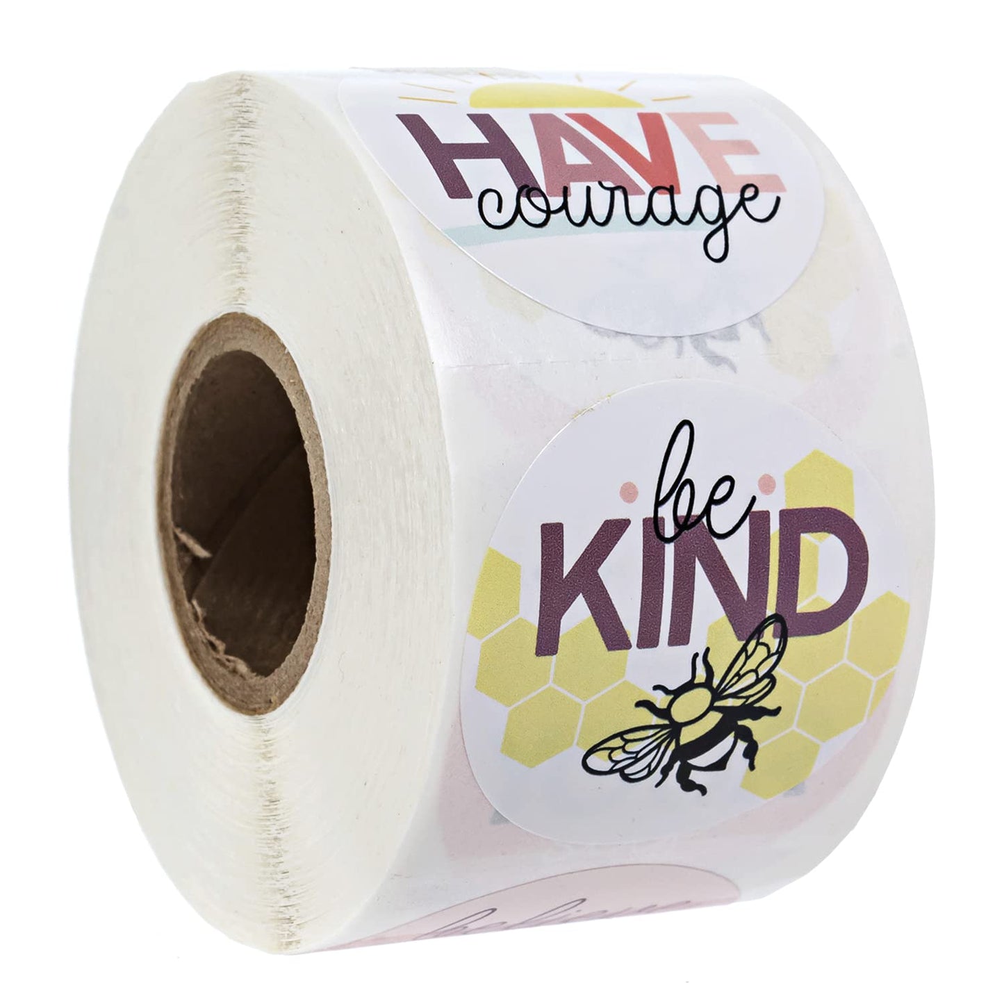 Kindness and Good Vibes Stickers / 500 Encouraging Colorful Classroom Reward Sticker Roll / 6 Alternating Motivational School Teacher Label Designs / 1.5" Round Envelope Seals/Made in The USA