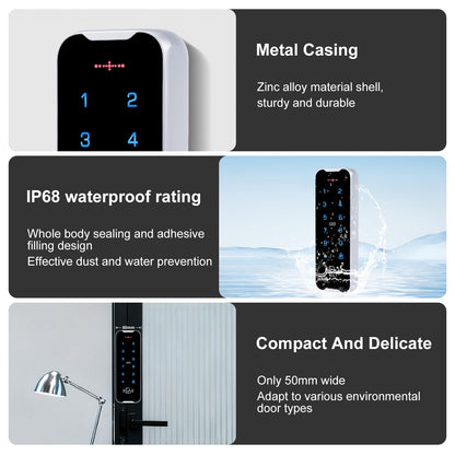 XYBkey Outdoor waterproof access control system kit, RFID touch keypad door lock, smart remote control metal door opener, 600 lb electromagnetic lock + ZL bracket, NFC mobile phone unlocking 、Doorbell
