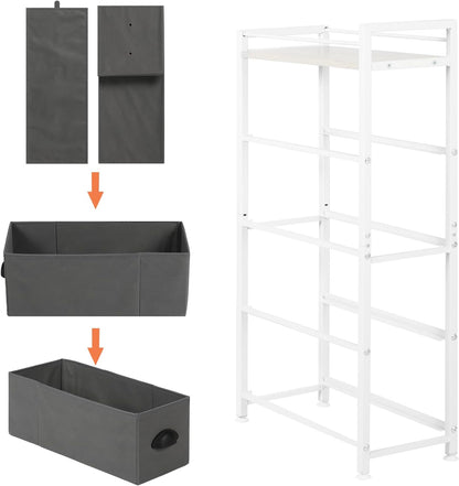 HAITRAL Narrow Dresser - 4 Drawers Slim Fabric Storage Cabinet with Removable Drawers for Laundry, Closet, Living Room