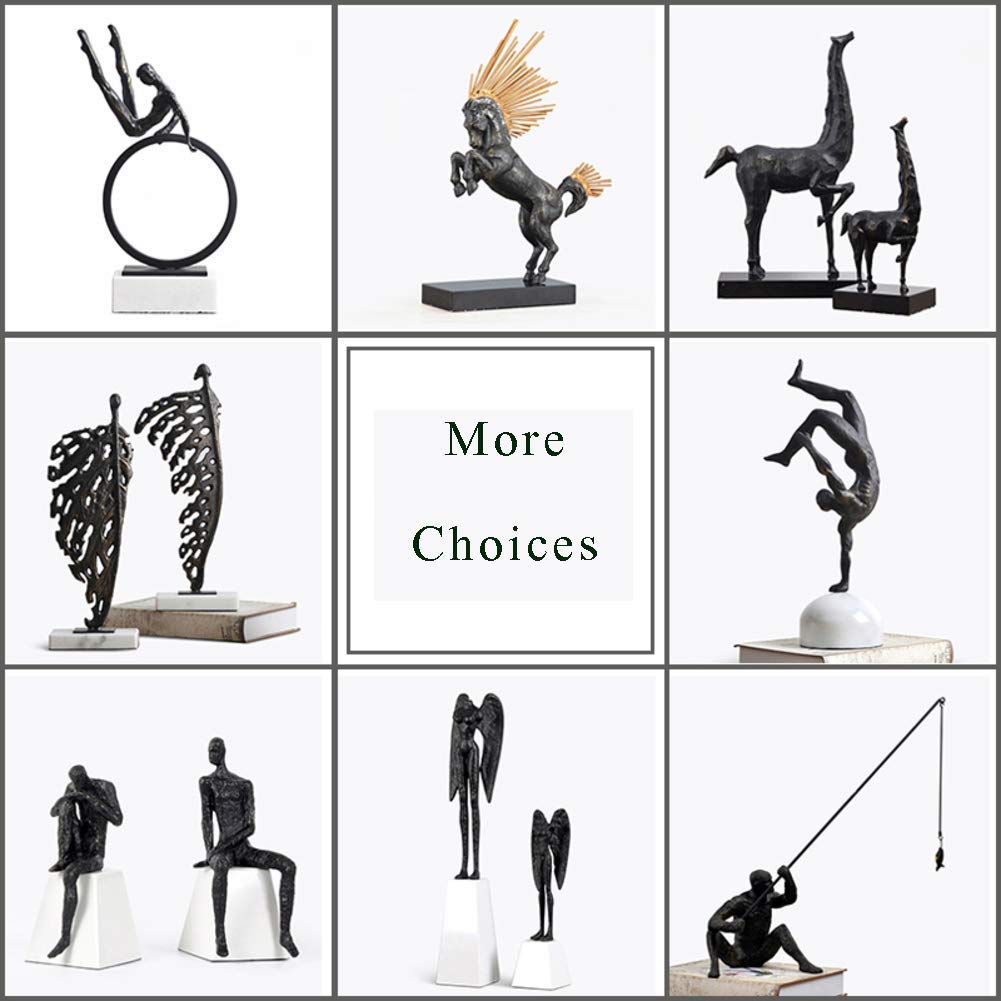 PacuM Antique Bronze-Look Sculpture,Modern Simplicity Metal Statue,Tabletop Decoration for Home Office Study Ornament-x 32x26x47cm(13x10x19inch) Gift