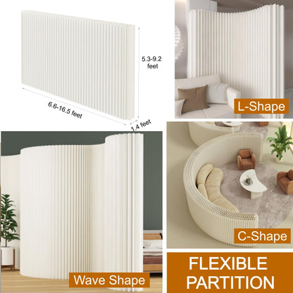 Folding Room Divider, Adjustable Privacy Divider, Portable Paper Room Partition, Foldable Wall Dividers for Room Separation, Decorative Privacy Screen for Home Dorm Office Studio Exhibition Store