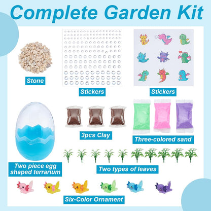 WEBEEDY 2 Sets Mini Axolotl Terrarium Kit Cute Animal Terrarium Starter Craft Set Fairy Garden Mini Figurine Desk Pet Tiny World Set for Kawaii Desktop Decor Christmas Birthday Gift