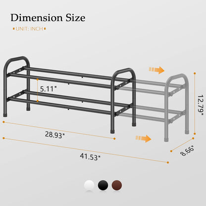 2 Closet, 28 42, Closet, 12 Gewudraw Tier Shoe Rack, Shoe Organizer for Metal Shelf Can Expandable to for Bedroom