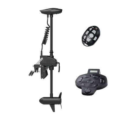 AQUOS Haswing CaymanT Transom Trolling Motor with Wireless Remote & Wireless Foot Control- 55 Lb. Thrust, 39 in. Shaft, Saltwater & Freshwater