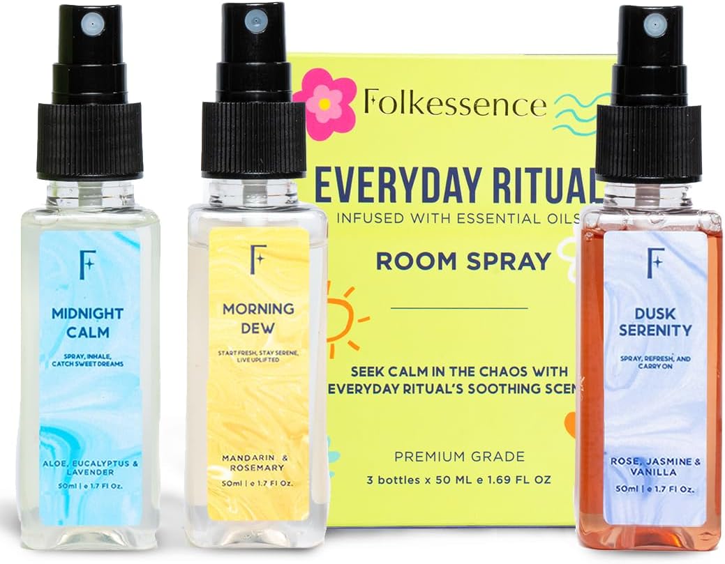Set 3 (5.1 Oz) Folkulture Luxury Room Spray Odor Eliminator - of Fl | Non Toxic,Long Lasting Fresh Scent Lavender
