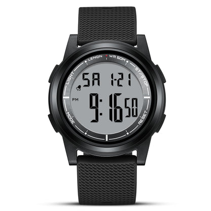 HANPOSH Mens Digital Watch Ultra Thin Minimalist Sports Waterproof Outdoor LED Screen Large Face Wrist Watches for Men with Back Light Alarm Date Stopwatch