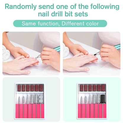 Professional Nail Drill Machine 30000 RPM Efile Electric Nail Filer Kit for Finger Toe Nails, Acrylic Gel Nails, Manicure Pedicure Drill with 6Pcs Nail Bits, 106Pcs Sanding Bands - Pink