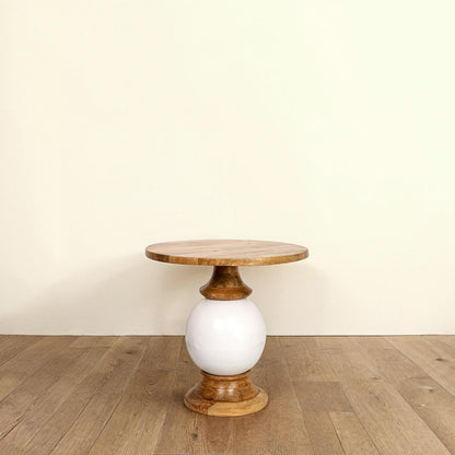 Creative Co-Op Mango Wood & Metal Round Pedestal Table
