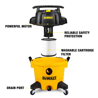 DEWALT 10 Gallon Wet Dry Vacuum Bundle with Vacuum Hose and Filter Bags