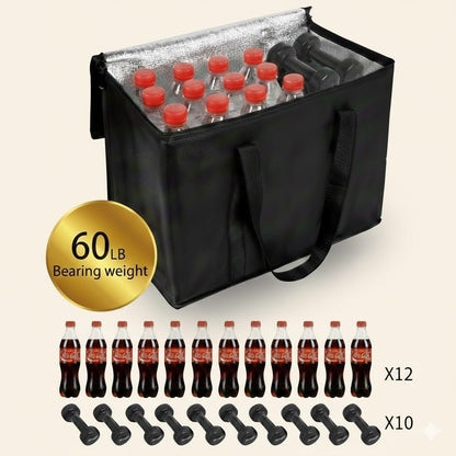 musbus 2-Pack, XL-Large Insulated Grocery Shopping Bags, Black, Reusable Bag,Thermal Zipper,Collapsible,Tote,Cooler,Food Transport hot and Cold,Camping