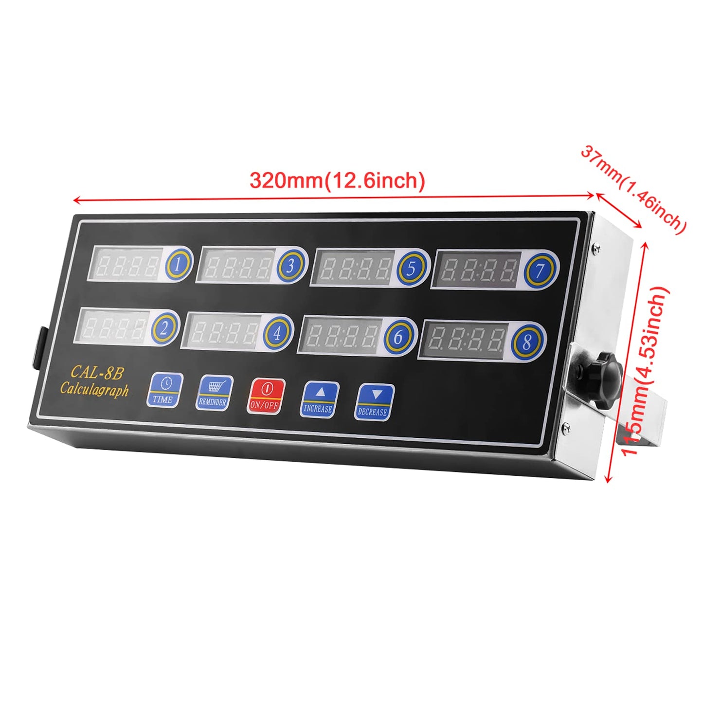 BIZOEPRO Kitchen Timers for Cooking, 8 Channel, Commercial Grade, Stainless Steel, LED Digital, Loud Alarm,