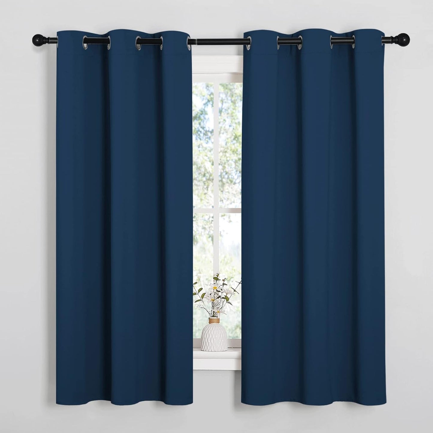 NICETOWN Blackout Curtain Panels - Thermal Insulated Draperies in Moroccan Blue | 29x40 Inch, 1 Pair