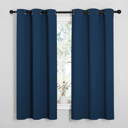 NICETOWN Blackout Curtain Panels - Thermal Insulated Draperies in Moroccan Blue | 29x40 Inch, 1 Pair