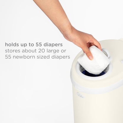 Ubbi Stainless Steel Diaper Pail - Odor Locking Design, No Special Bag Needed | Award-Winning Matte Ivory