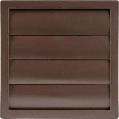 Plastic 6" Brown Dryer Vent Cover with Flange, Exhaust Ventilation Grille with Shutters, Louvered Air Vent for Various