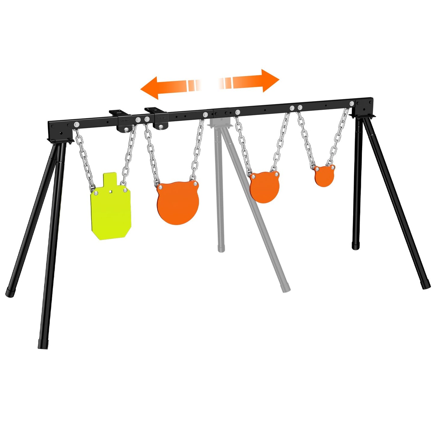 Highwild AR500 Steel Targets System 1/2" Thick Steel Shooting Targets with Stand, 63" Adjustable Width, 4", 6", 8" Shooting Gongs + 7" x 12" Torso with 1 Stand, 2 Extension Brackets & 4 Mounting Kits