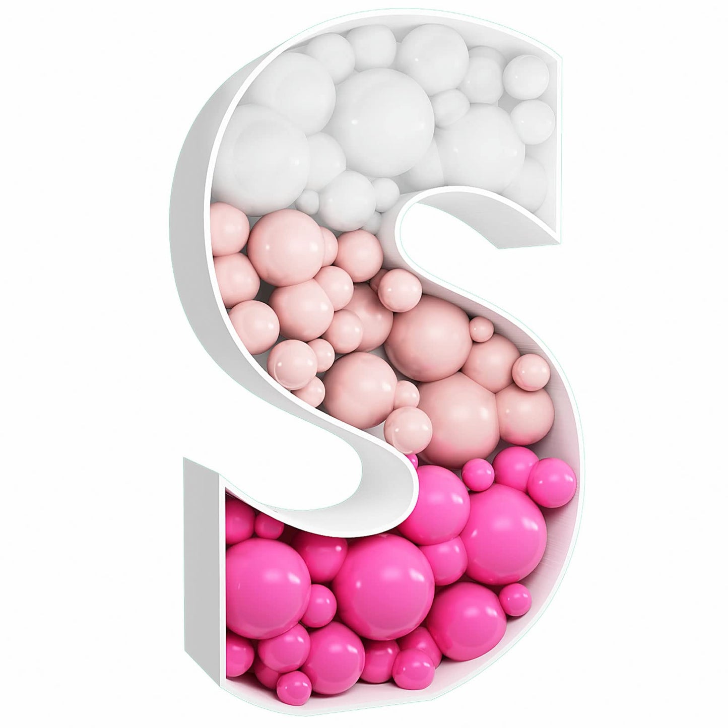 3FT Tall Mosaic Balloon Frame Letters Big Marquee Light Up LettersDIY Kit for Birthday Party Wedding Backdrop Decor Letter S Pre-Cut Foam Board