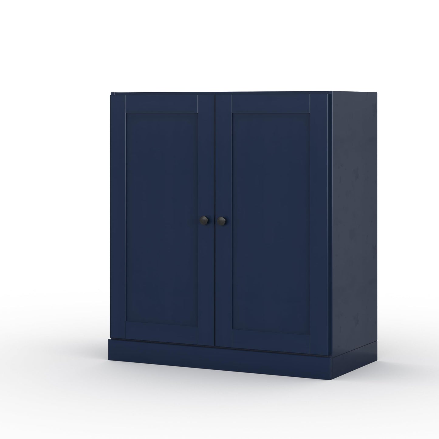Palace Imports 100% Solid Wood Bathroom Storage Cabinet - 32" Wide - Navy Blue, Small Bathroom Cabinet with 2 Shaker Doors & Adjustable Shelves, 100% Eco-Friendly Wood, Modular Cabinets