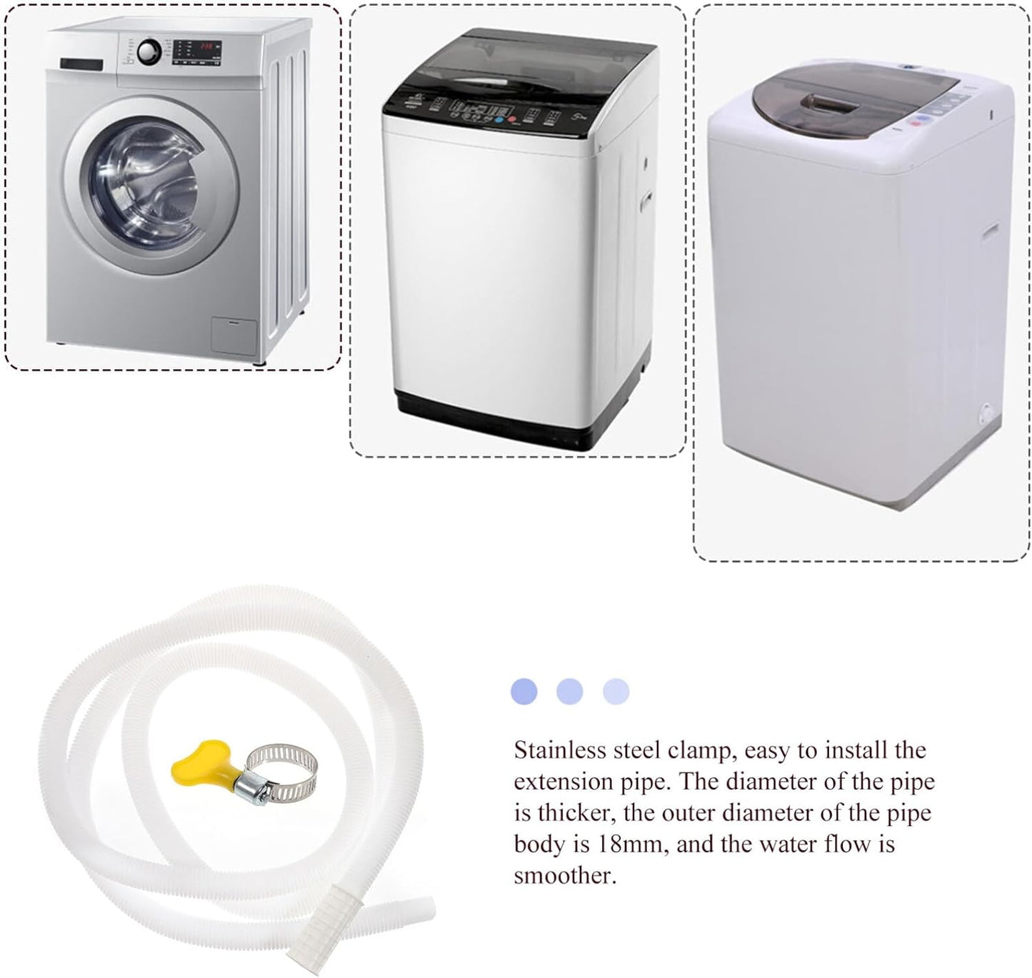 Portable Air Conditioner Drain Hose, Extension Drain Hose for Washing Machine, Washer Water Inlet Hose Tube