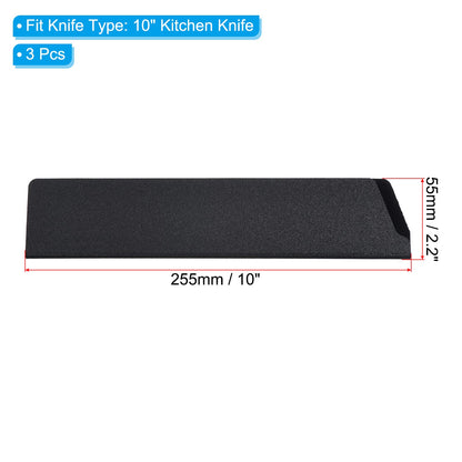 PATIKIL ABS Knife Cover Sleeves for 10" Kitchen Knife, 3 Pack Knives Edge Guard Blade Protector Universal Knife Sheath for Home Kitchen, Black
