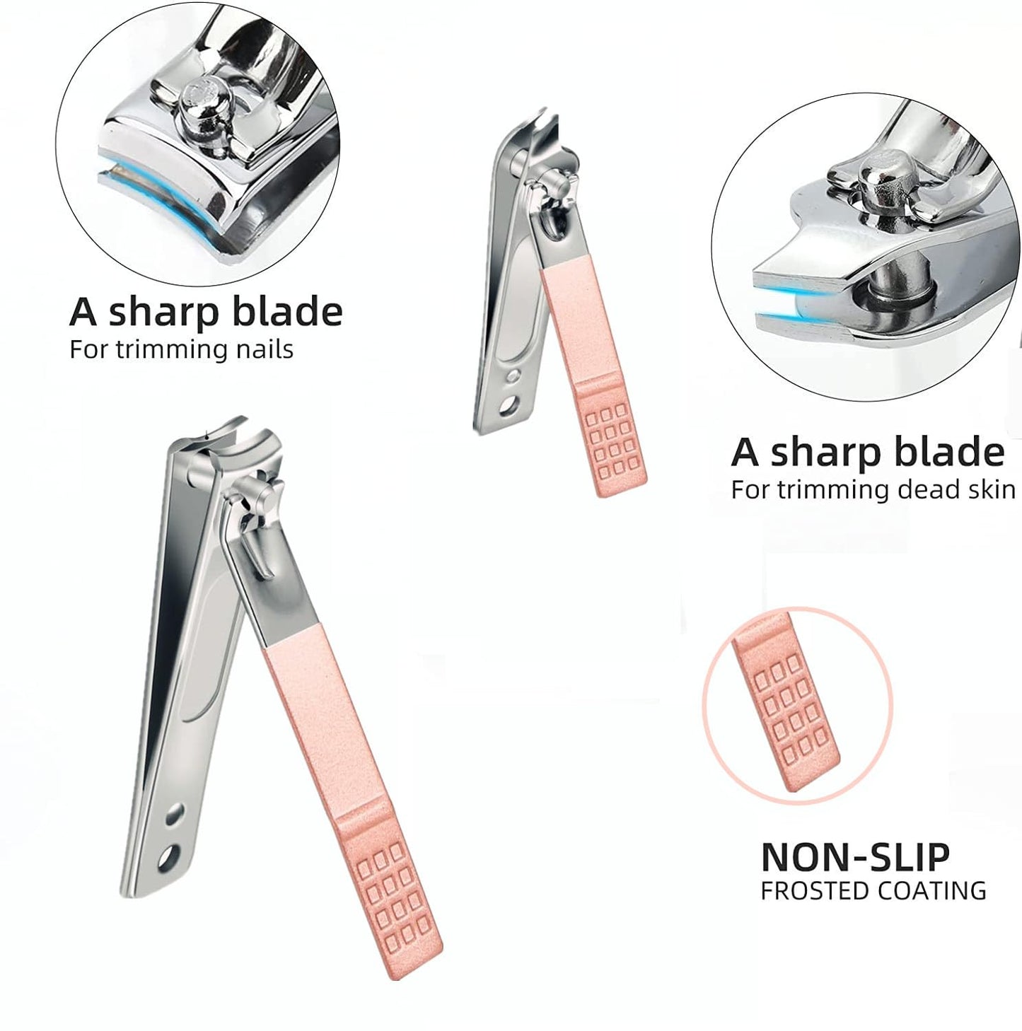 Manicure Set Nail Clipper Set Men Women Nail Clippers Toenail Fingernail Cutters Personal Care Tools Manicure Pedicure Tools with Travel Case Grooming Kit Present for Men Women Family Friends