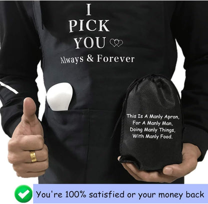 Funny Apron for Men, Cooking Aprons for Grilling, Husband Boyfriend Gift