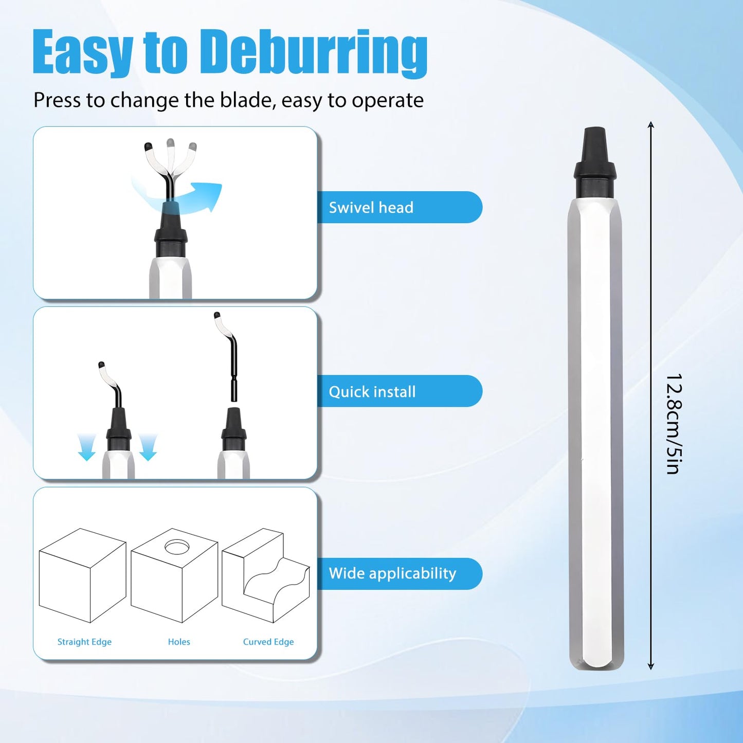 13pcs Deburring Tool with 10 High Speed Steel Blades, Deburring Tool 3D Printing with Micro Cutter Tweezers Deburrin Tool Set for Resin Plastic Metal