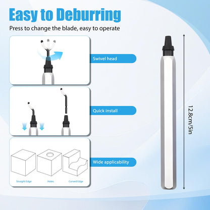13pcs Deburring Tool with 10 High Speed Steel Blades, Deburring Tool 3D Printing with Micro Cutter Tweezers Deburrin Tool Set for Resin Plastic Metal