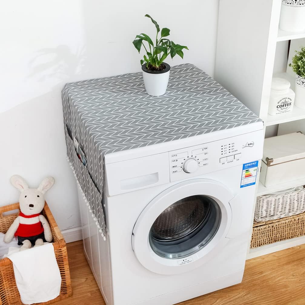SEWACC Anti-Slip Refrigerator Cover - Fridge, Dryer, Washer Top Protector Mat, Washing Machine Sofa Cover