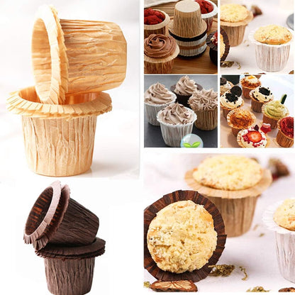 Cupcake Liners Baking Muffin Paper Baking Cups for Weddings, Birthdays, Baby Showers (Brown 30pcs)